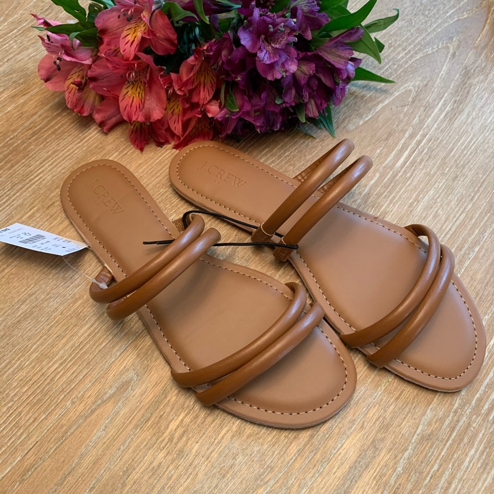 J. Crew brown easy slide sandals